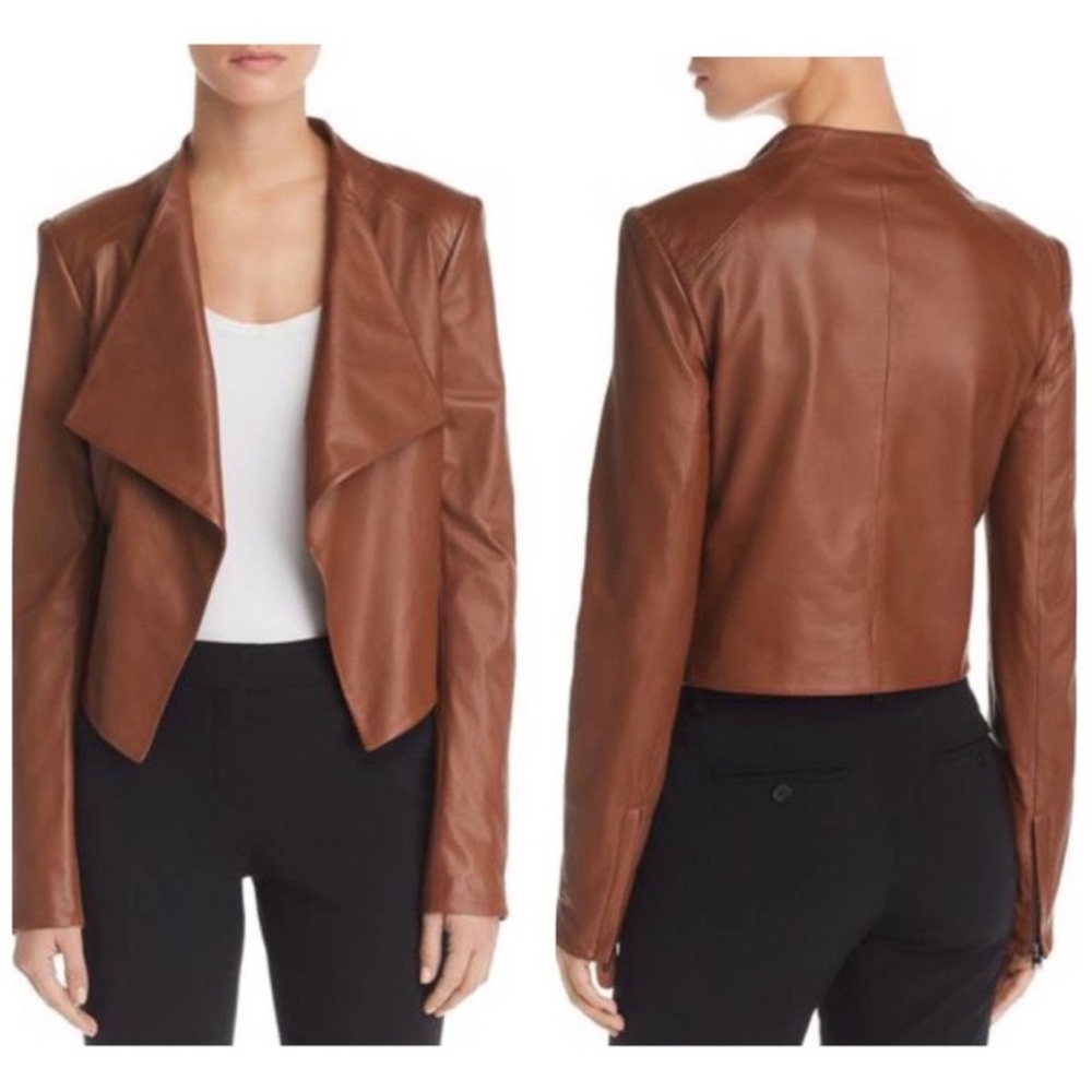 FINAL PRICE Theory Crossover Paperweight Leather Jacket